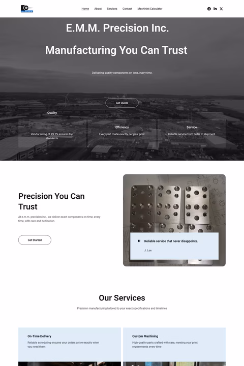 E-M-M-Precision Homepage 1440px