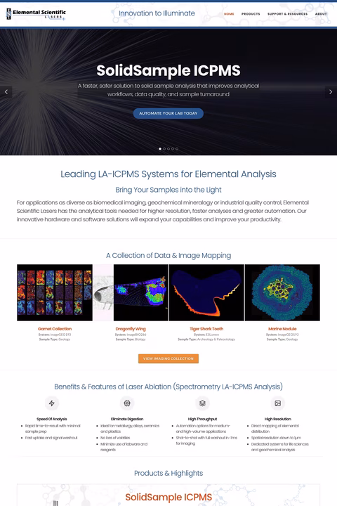 Elemental-Scientific-Lasers Homepage 1440px