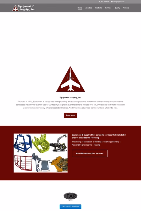 Equipment-Supply Homepage 1440px