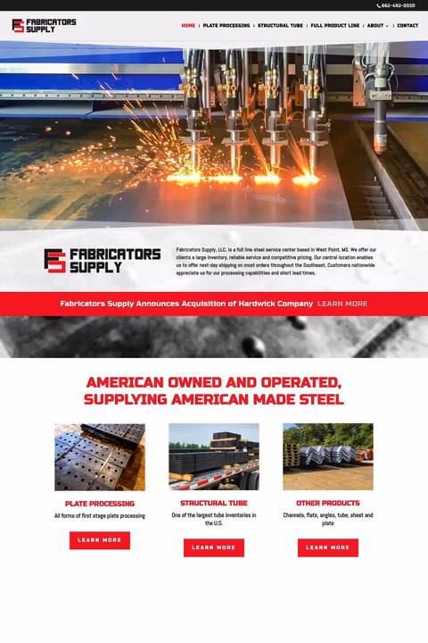 Fabricators-Supply Homepage 1440px