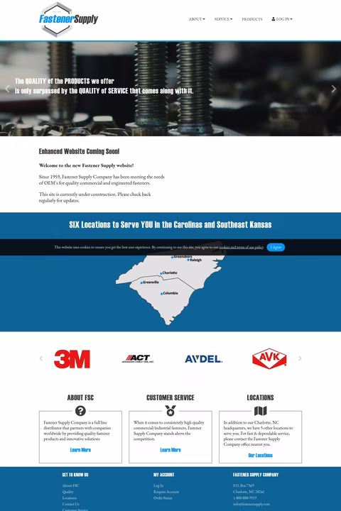 Fastener-Supply-Company Homepage 1440px