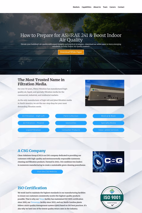 Fibrix-Filtration Homepage 1440px