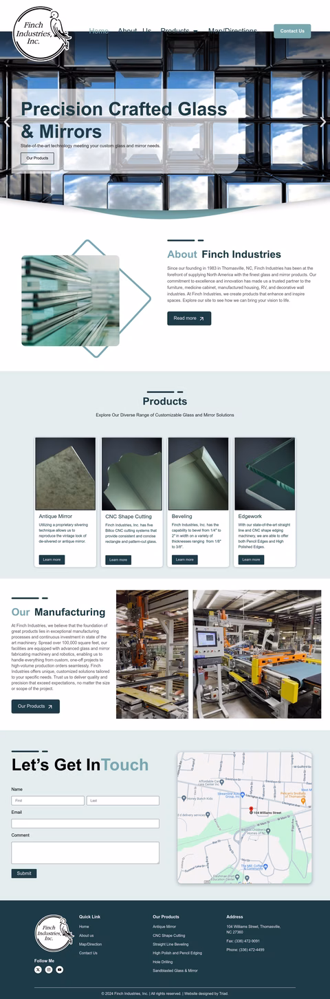 Finch-Industries Homepage 1440px