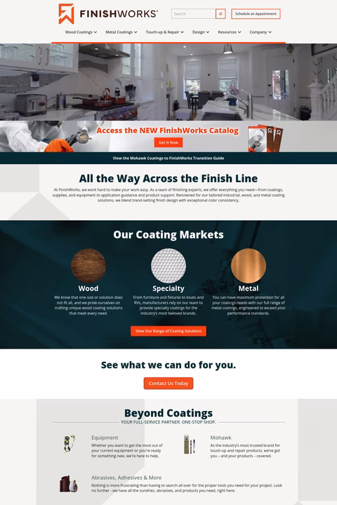 Finishworks Homepage 1440px