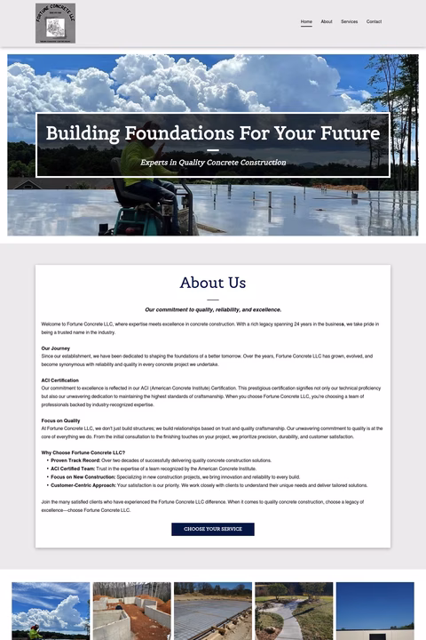 Fortune-Concrete-Llc Homepage 1440px