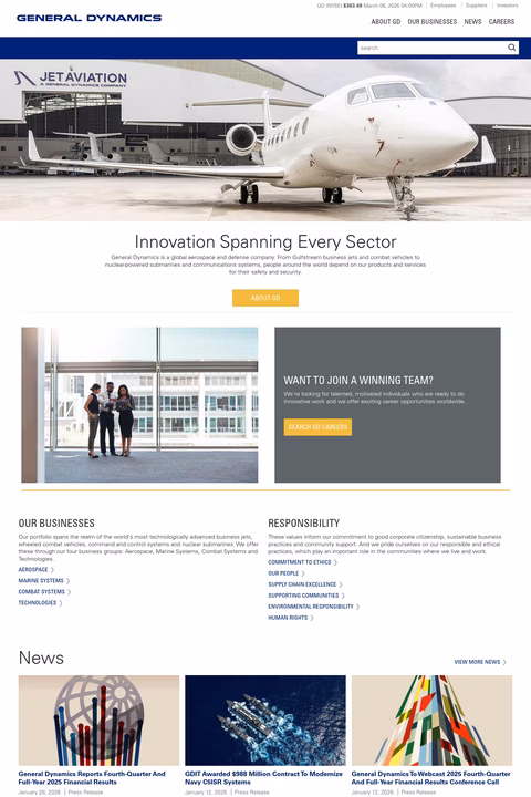 General-Dynamics-Corporation Homepage 1440px