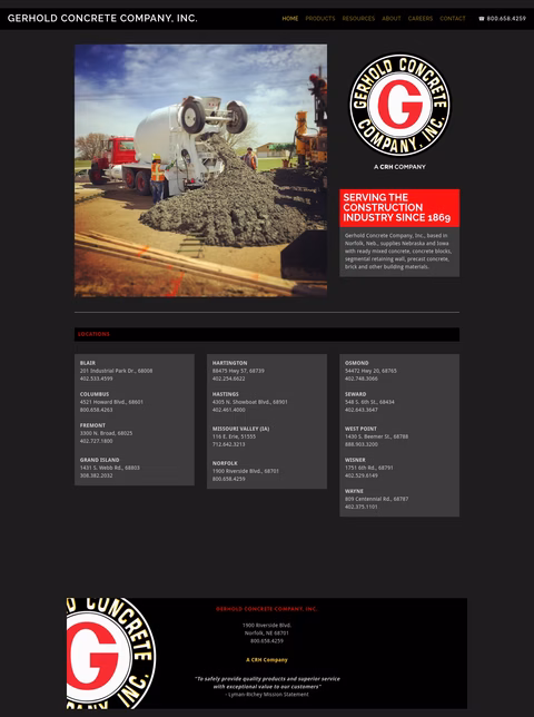 Gerhold-Concrete Homepage 1440px