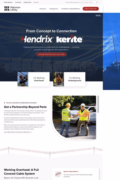 Hendrix-Kerite Homepage 1440px