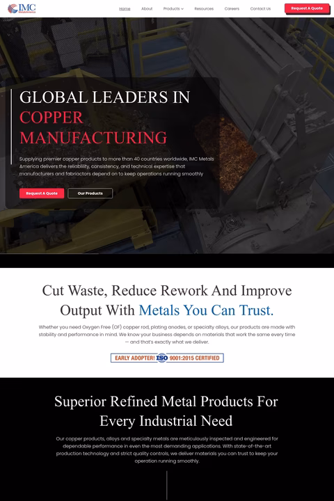 Imc-Metals-America Homepage 1440px