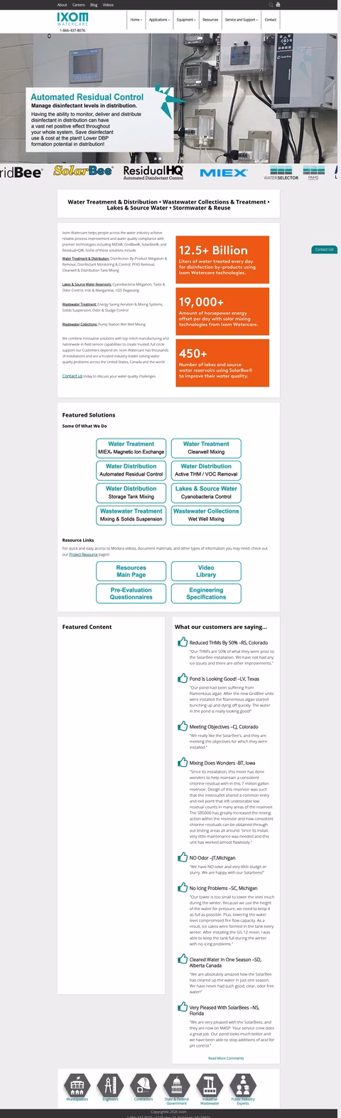 Ixom-Watercare Homepage 1440px