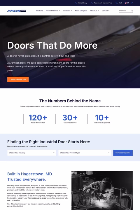 Jamison-Door-Company Homepage 1440px
