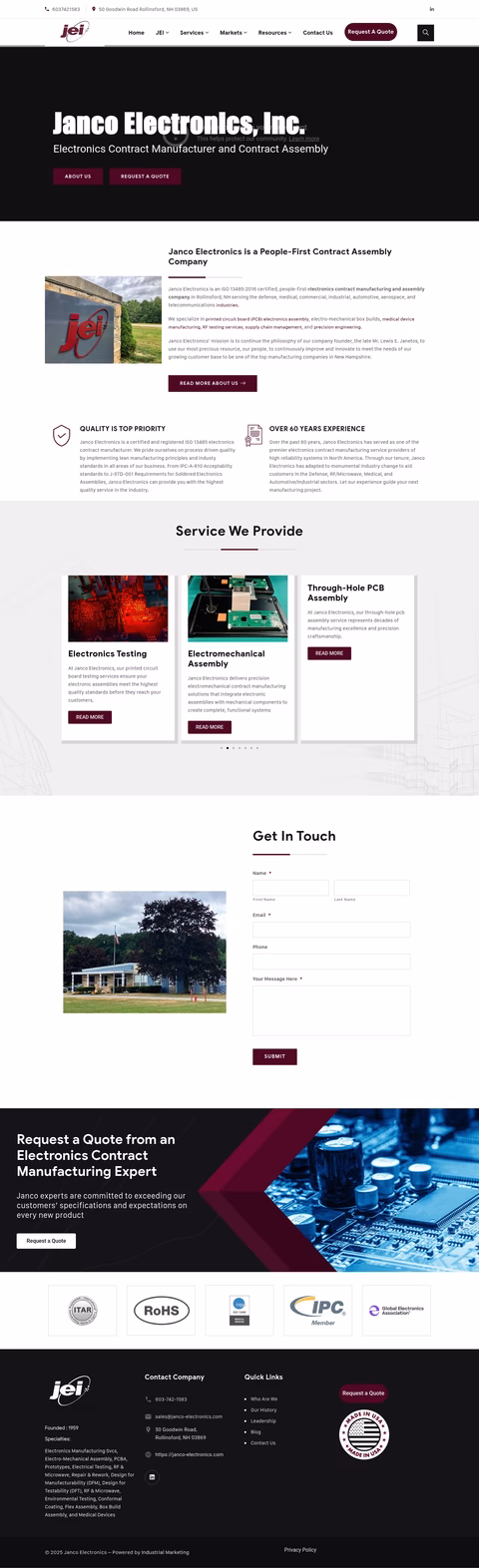 Janco-Electronics Homepage 1440px