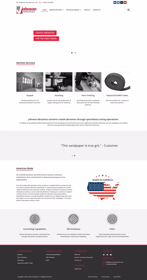Johnson-Abrasives Homepage 1440px