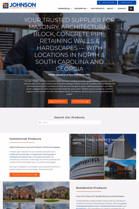 Johnson-Concrete-Products Homepage 1440px