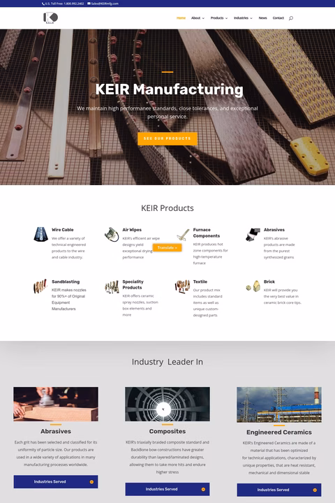 Keir-Manufacturing Homepage 1440px