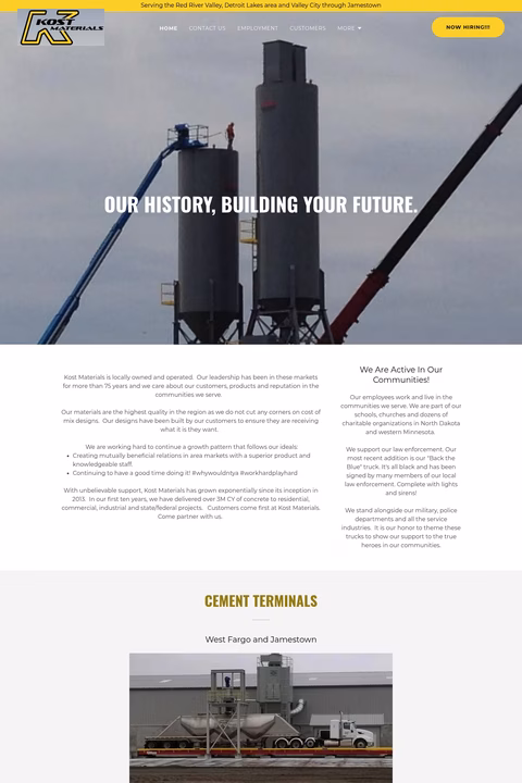 Kost-Materials Homepage 1440px