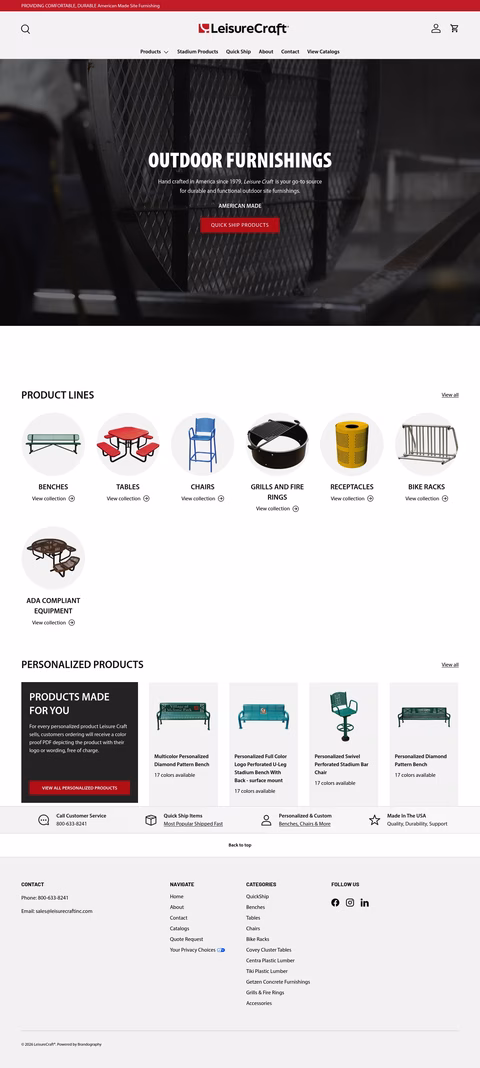Leisure-Craft Homepage 1440px