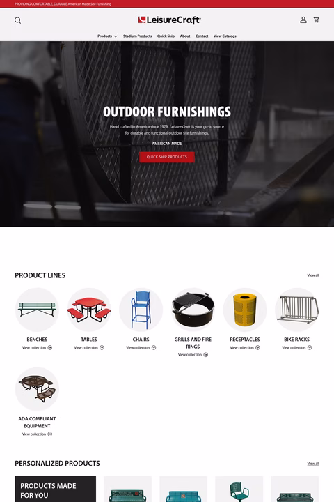 Leisure-Craft Homepage 1440px