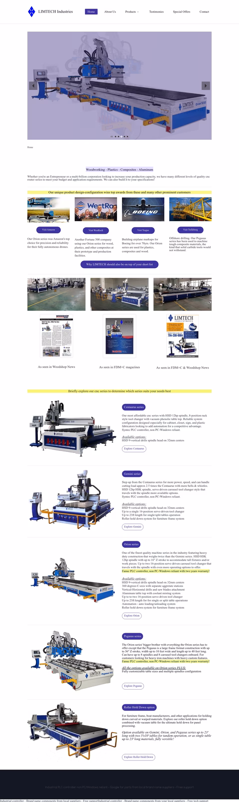 Limtech-Industries Homepage 1440px