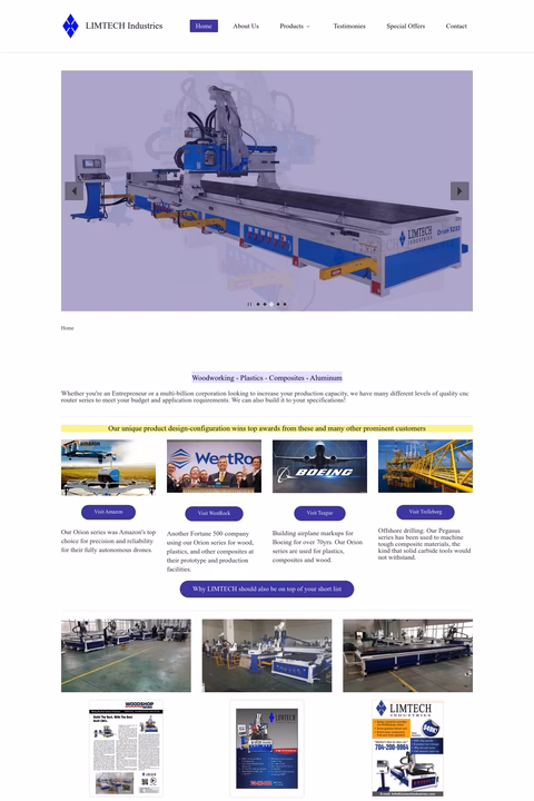 Limtech-Industries Homepage 1440px