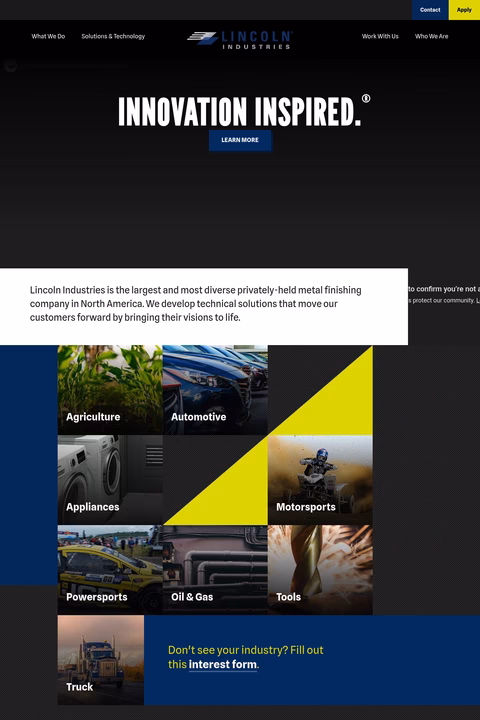 Lincoln-Industries Homepage 1440px