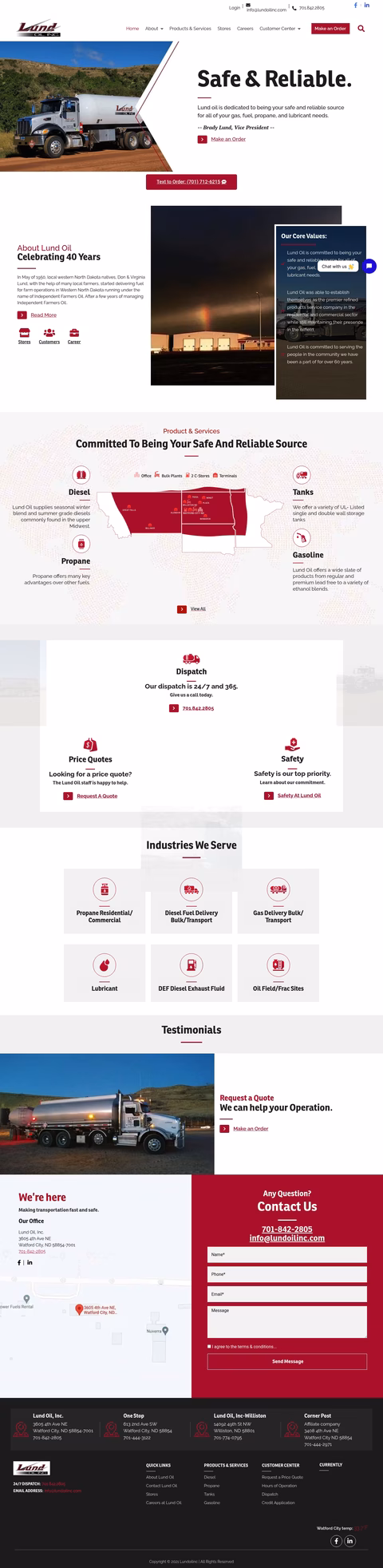 Lund-Oil Homepage 1440px