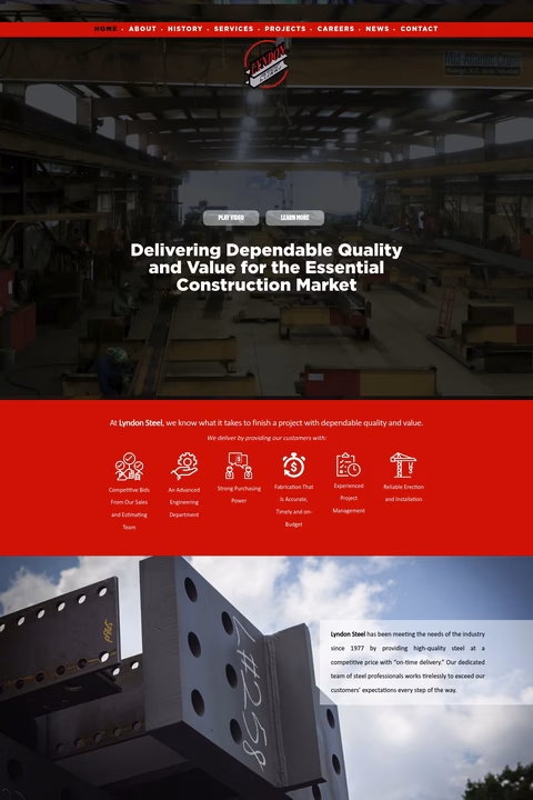 Lyndon-Steel Homepage 1440px