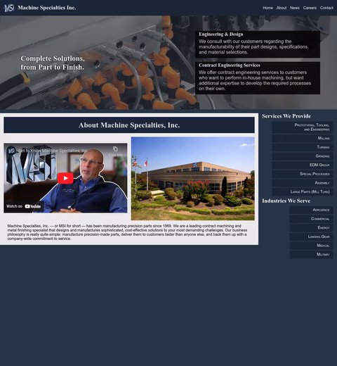 Machine-Specialties-Inc Homepage 1440px