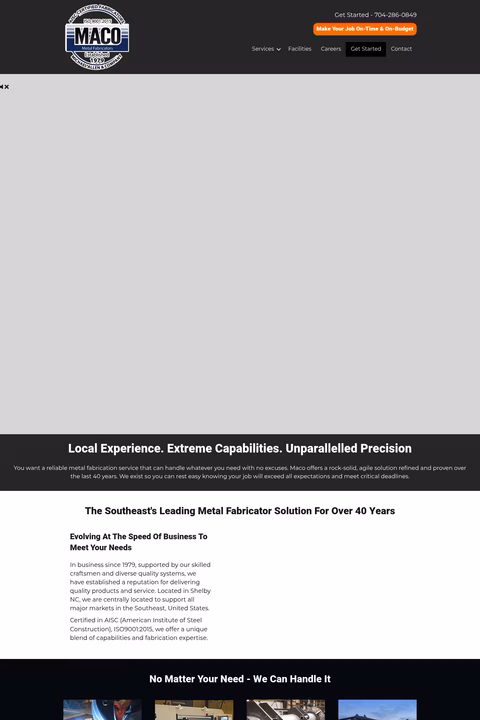 Maco-Metal-Fabricators Homepage 1440px
