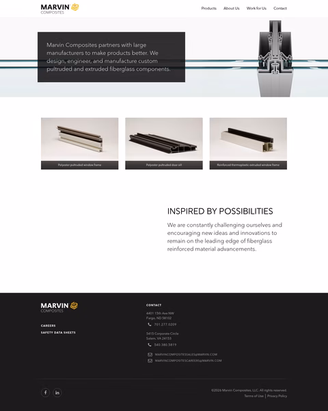 Marvin-Composites Homepage 1440px