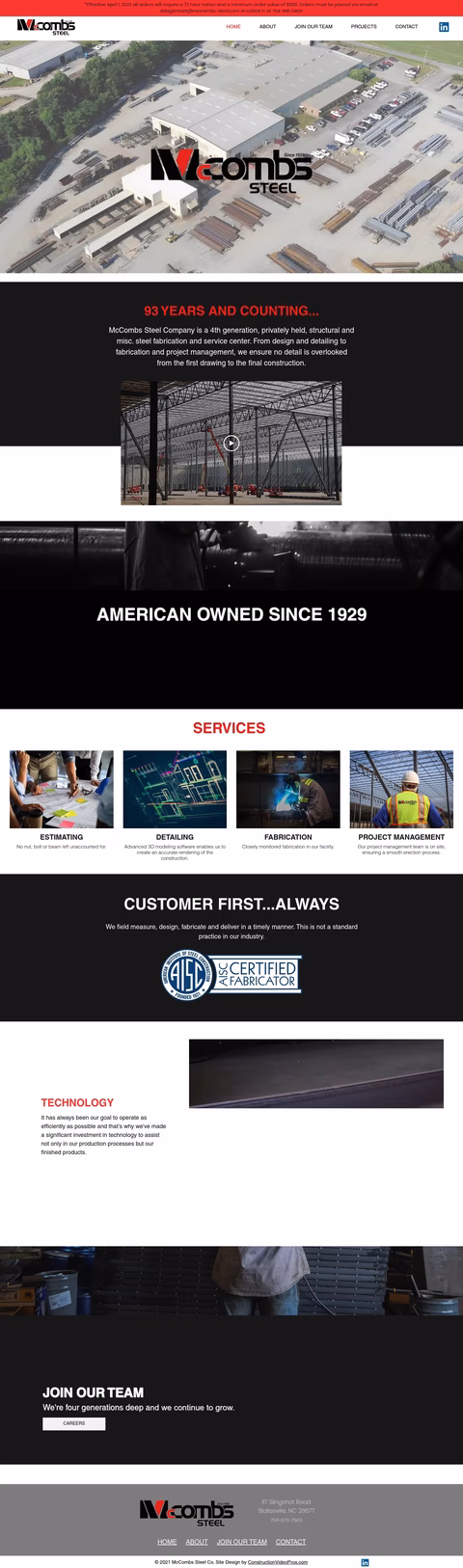 Mccombs-Steel Homepage 1440px