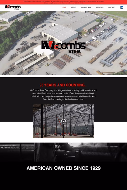 Mccombs-Steel Homepage 1440px