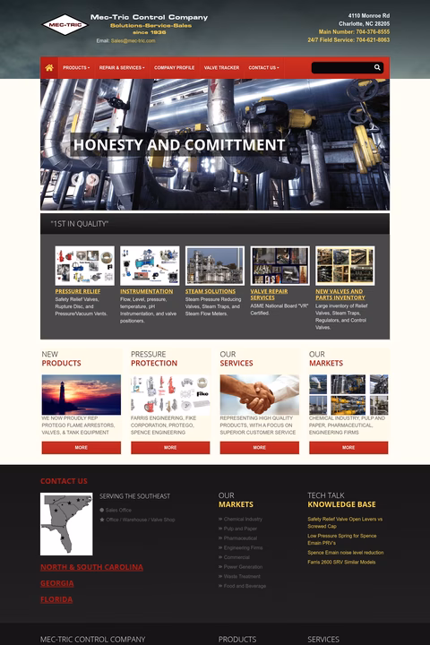 Mec-Tric-Control-Company Homepage 1440px