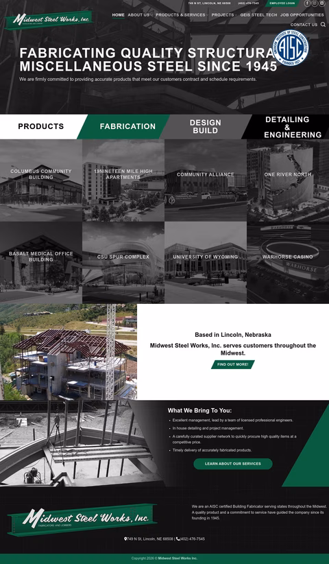 Midwest-Steel-Works Homepage 1440px