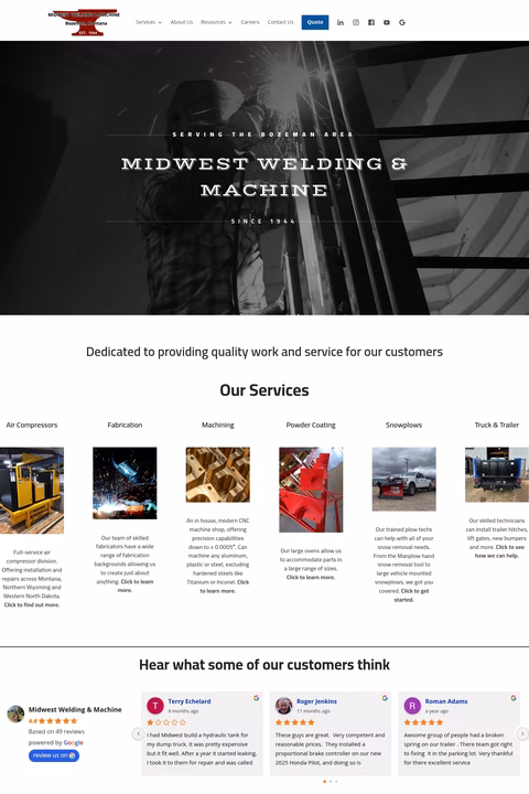 Midwest-Welding-Machine Homepage 1440px
