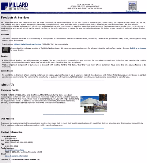 Millard-Metal-Services Homepage 1440px