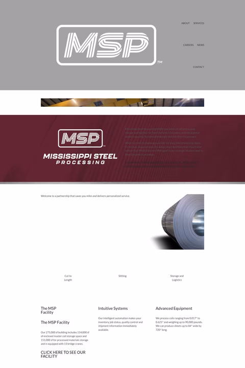 Mississippi-Steel-Processing Homepage 1440px