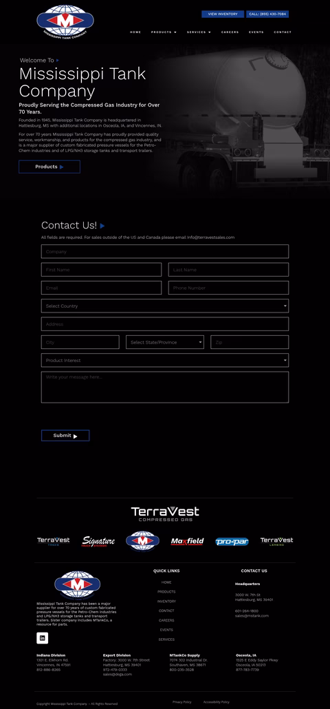 Mississippi-Tank-Company Homepage 1440px