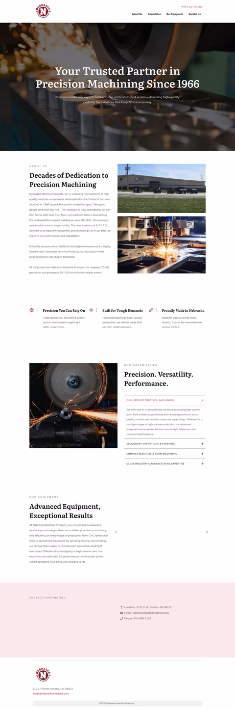 Nebraska-Machine-Products Homepage 1440px
