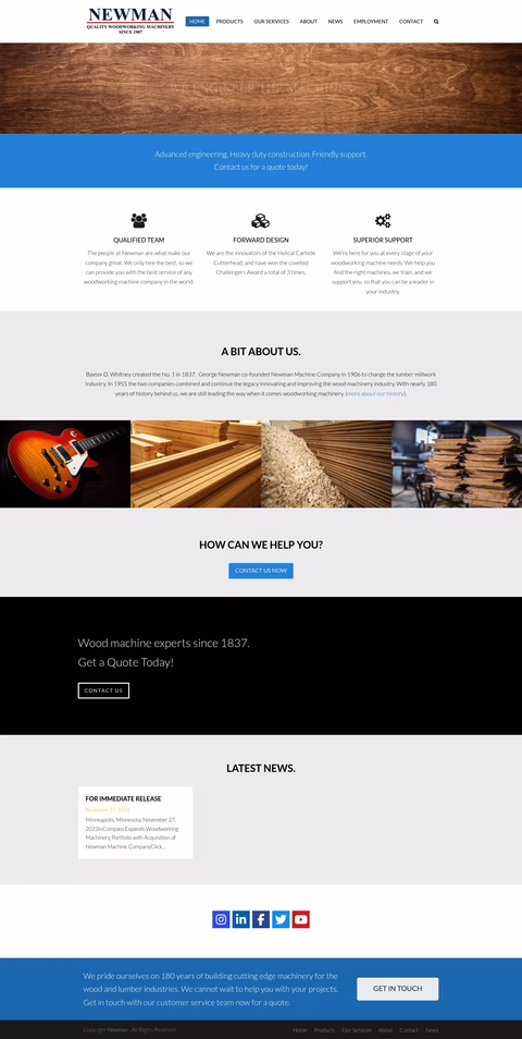 Newman-Machine Homepage 1440px