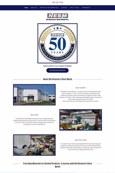Northeastern-Sheet-Metal Homepage 1440px