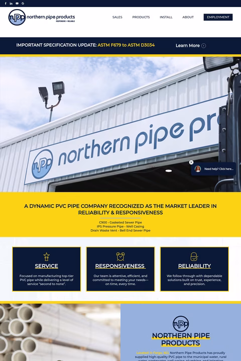 Northern-Pipe-Products Homepage 1440px