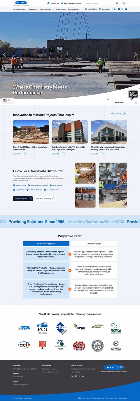 Nox-Crete Homepage 1440px