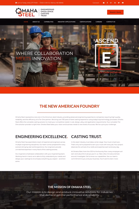 Omaha-Steel-Castings Homepage 1440px