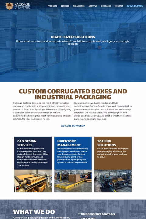 Package-Crafters Homepage 1440px