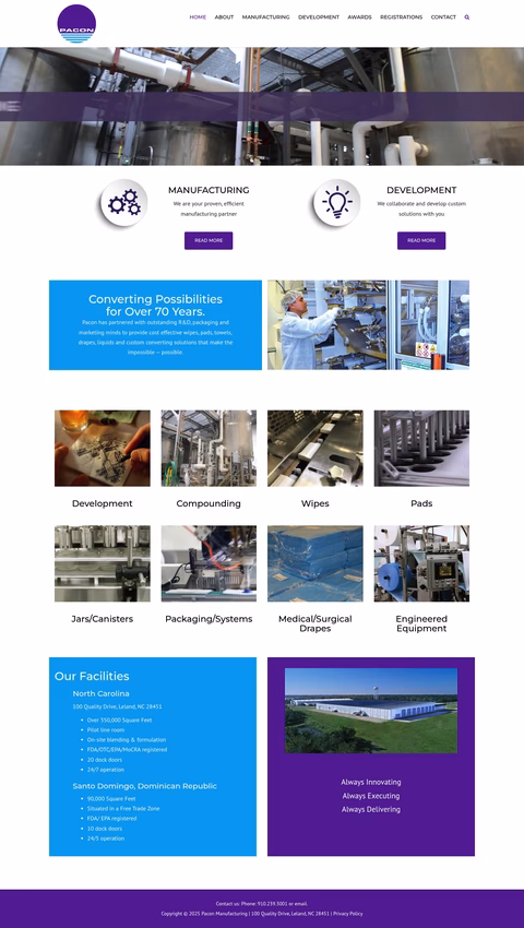 Pacon-Manufacturing Homepage 1440px