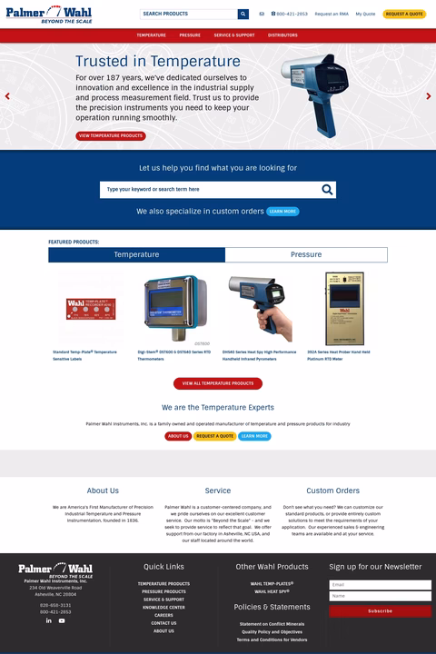 Palmer-Wahl-Instruments Homepage 1440px