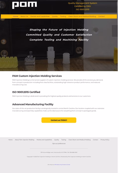 Pam-Injection-Molding Homepage 1440px