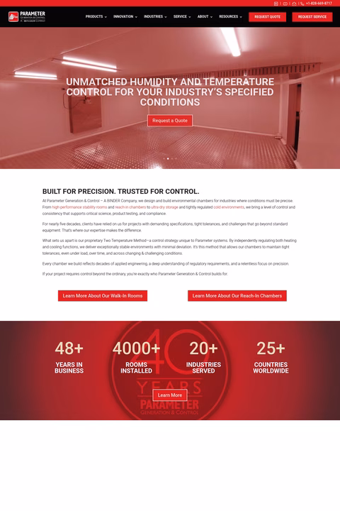 Parameter-Generation-Control Homepage 1440px