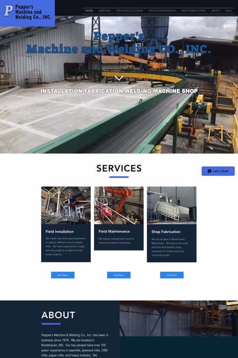 Peppers-Machine-Weld-Company Homepage 1440px